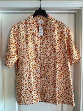 Mode of One Men's Short SET - White with Orange print size XL